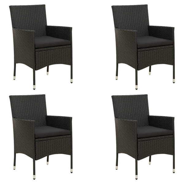 Wildon Home® Modern Dining Chairs Patio Rattan Wicker Dining Chair Poly Rattan Wayfair